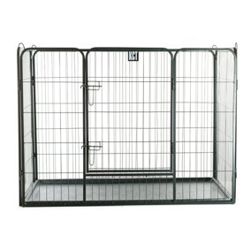 KCT Extra Large Heavy Duty Metal Pet Playpen with Plastic Floor for Dogs & Puppies