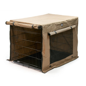 KCT Extra Large Metal Dog Puppy Crate with Plastic Tray and Fabric Cover