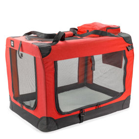 KCT Extra Large Red Fabric Pet Carrier Travel Transport Bag for Cats and Dogs