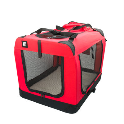 KCT Extra Large Red Fabric Pet Carrier Travel Transport Bag for Cats and Dogs