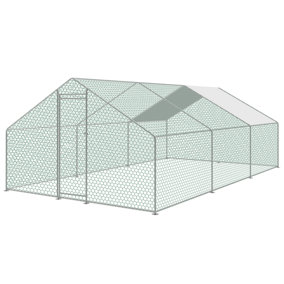 KCT Extra Large Walk In Galvanised Chicken Coop Enclosed Pet Run Poultry Pen Bird Cage Rabbit Dog
