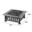 KCT Fire Pit Square Heater with Protective Cover