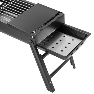 KCT Folding BBQ With Shelves Portable Picnic Grill Charcoal For Camping Travel Outdoor