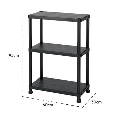 KCT Garage Shelving 3 Tier Plastic Storage Unit