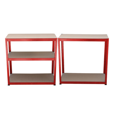 KCT Garage Shelving 5 Tier Unit Metal Shelving Unit Red Shed Storage ...