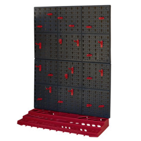 KCT Garage Wall Mount Tool Board with Shelf Rack - 3pc