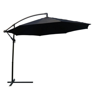 KCT Garden Parasol 3.5M Large Black Patio Cantilever