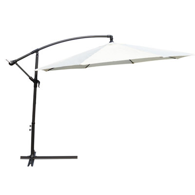 KCT Garden Parasol 3.5m Large Cream Cantilever