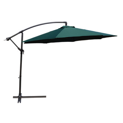 KCT Garden Parasol 3.5m Large Green Cantilever