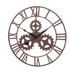 KCT Home Large Vintage Gear Design Wall Clock Art Deco Steampunk Roman Numeral