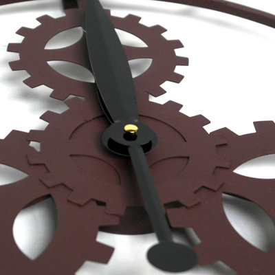 KCT Home Large Vintage Gear Design Wall Clock Art Deco Steampunk Roman ...