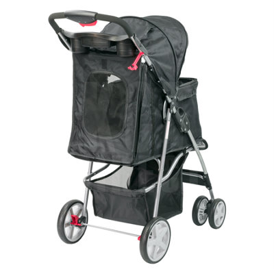 KCT Hooded Foldable Pet Stroller - Black