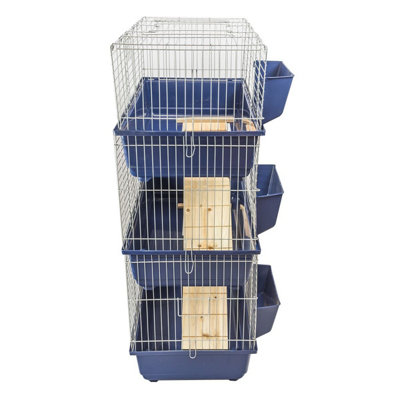 KCT Indoor Cage Rabbit Small 80cm Triple Level 3 Tier Dark Blue Bunny ...