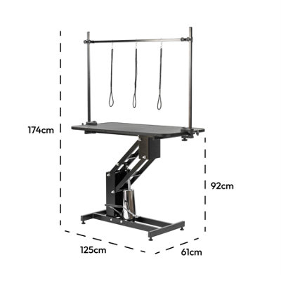 KCT Large Black Professional Hydraulic Dog Grooming Parlour Table With ...