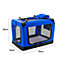 KCT Large Blue Fabric Pet Carrier Travel Transport Bag for Cats and Dogs