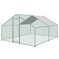 KCT Large Galvanised Walk in Pet Run Chicken Coop Enclosed Dog Kennel Rabbit Cage Puppy Pen