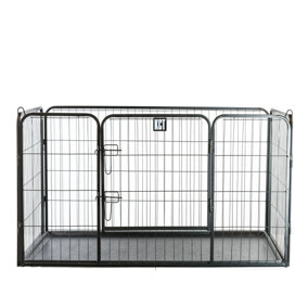 KCT Large Heavy Duty Metal Pet Playpen with Plastic Floor for Dogs & Puppies
