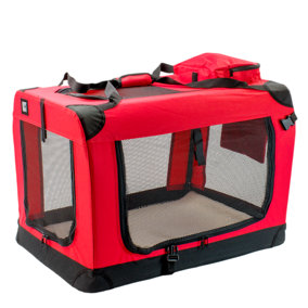 KCT Large Red Fabric Pet Carrier Travel Transport Bag for Cats and Dogs