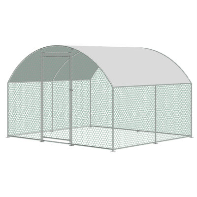 KCT Large Walk-In Chicken Run / Duck Pen - 2.5 x 3m - Outdoor Garden Pet/Dog Enclosure Kennel Hen Coop - Galvanised