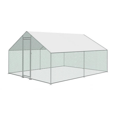 KCT Large Walk in Galvanised Chicken Coop Enclosed Pet Run Poultry Pen