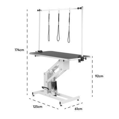 KCT Large White Professional Hydraulic Dog Grooming Parlour Table With ...
