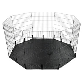 KCT Large Wire Pet Puppy Play Pen Free Base/Cover Cage Dog Rabbit Run Foldable