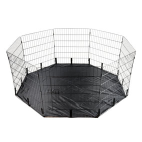 KCT Medium 8 Sided Wire Foldable Puppy Play Pen + Floor/Cover