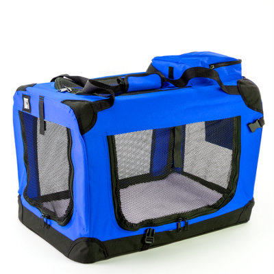 KCT Medium Blue Fabric Pet Carrier Travel Transport Bag for Cats and Dogs