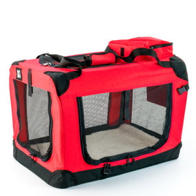 KCT Medium Red Fabric Pet Carrier Travel Transport Bag for Cats and Dogs