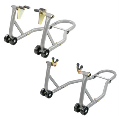 KCT Motorcycle Heavy Duty Rear & Front Head Stock Paddock Stand Carbon Steel