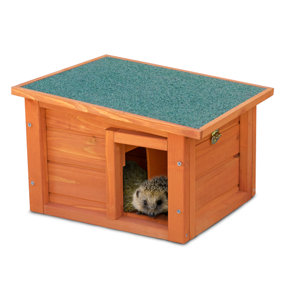 KCT Oslo Wooden Hedgehog House Outdoor Sanctuary Hibernation Hogitat Shelter