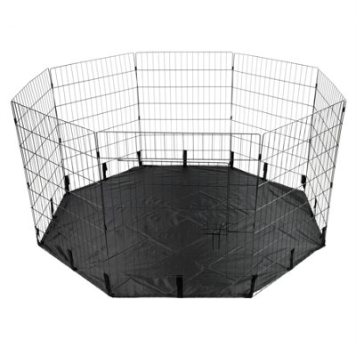 KCT Pet Puppy Dog Play Pen Large Wire Enclosure Playpen Base Cover Cage Rabbit Run Foldable