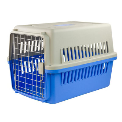 KCT Plastic Pet Carrier Large Blue Crate for Cat Kitten Puppy Dog ...