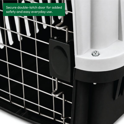 KCT Plastic Pet Carrier Medium Black Crate for Cat Kitten Puppy Dog ...