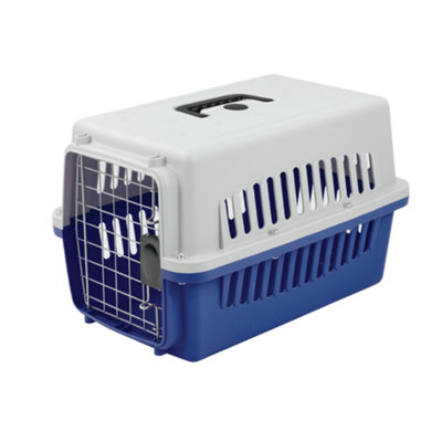 KCT Plastic Pet Carrier Small Blue Crate for Cat Kitten Puppy Dog ...