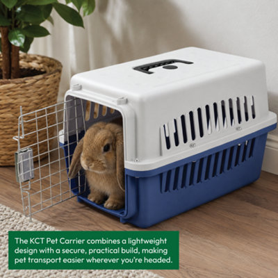 KCT Plastic Pet Carrier Small Blue Crate for Cat Kitten Puppy Dog ...