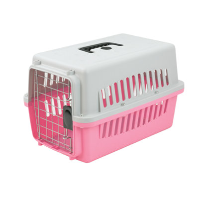 KCT Plastic Pet Carrier Small Pink Crate for Cat Kitten Puppy Dog ...