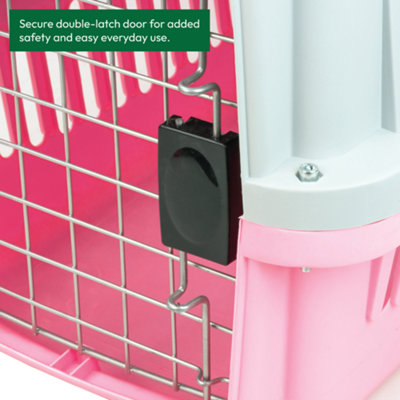 KCT Plastic Pet Carrier Small Pink Crate for Cat Kitten Puppy Dog ...