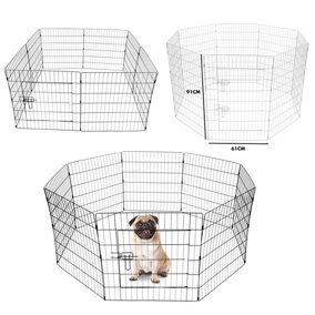 KCT Puppy 8 Panel Wire Play Pen Small Animal Enclosure - Extra Large