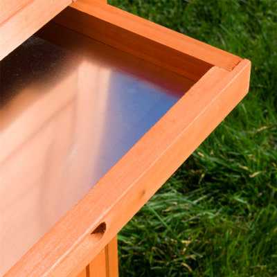 KCT Rabbit Hutch Cage Large 2 Tier Wooden with Enclosed Run and Slide Out Cleaning Tray DIY at B Q