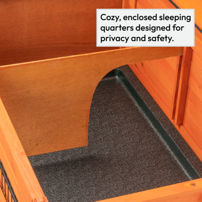 KCT Rabbit Hutch Cage Two Tier Wooden with Run