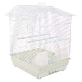 KCT Santiago Plus Exotic Portable Bird Small Cage  - White