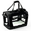 KCT Small Black Fabric Pet Carrier Travel Transport Bag for Cats and Dogs