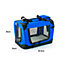 KCT Small Blue Fabric Pet Carrier Travel Transport Bag for Cats and Dogs
