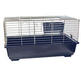 KCT Small Indoor Pet Cage 80cm Single Level Dark Blue Bunny Run Animal Rabbit House