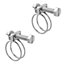 KCT Universal Adjustable Double Wire Hose Clips 15-18mm Metal Screw Clamps For Fuel/Plumbing Pipe - Pack of 2