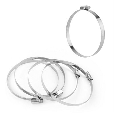 KCT Universal Hose Clips - 5 pack 90-120mm 304 Stainless Steel Adjustable Metal Clamps for Air/Fuel/Water/Plumbing/Bath Pipes Price Comparisons | Compare The Build