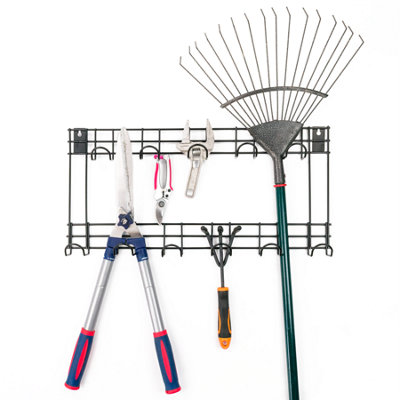 KCT Wall Mounted 2 Tier Metal Tool Rack Organiser