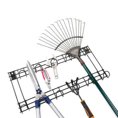 KCT Wall Mounted 2 Tier Metal Tool Rack Organiser