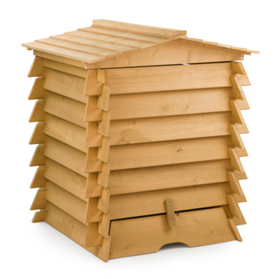 KCT Wooden 300L Compost Bin Beehive Garden Composter Composting Outdoor Large Organic Food Waste Converter Container Eco Friendly